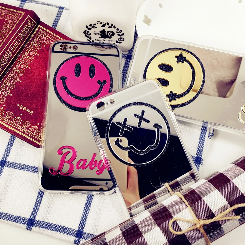 

Particular Unique Custom name letter smile mirror phone case For Xiaomi Redmi 6 8 note 4 4X 4A 5A note5A pro