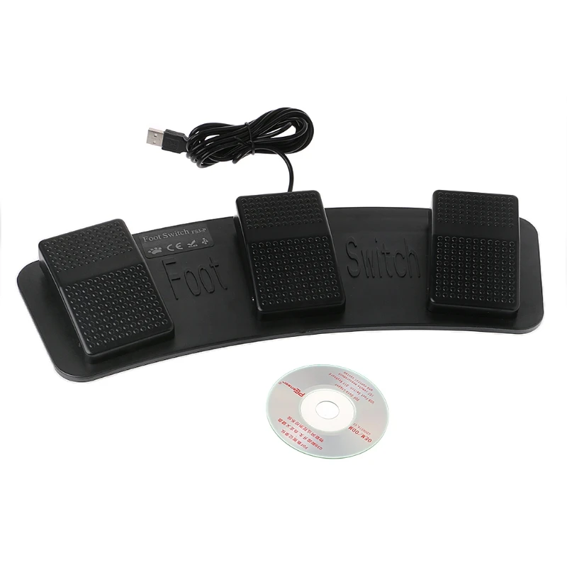 FS3-P USB Triple Foot Switch Pedal Control Keyboard Mouse Plastic