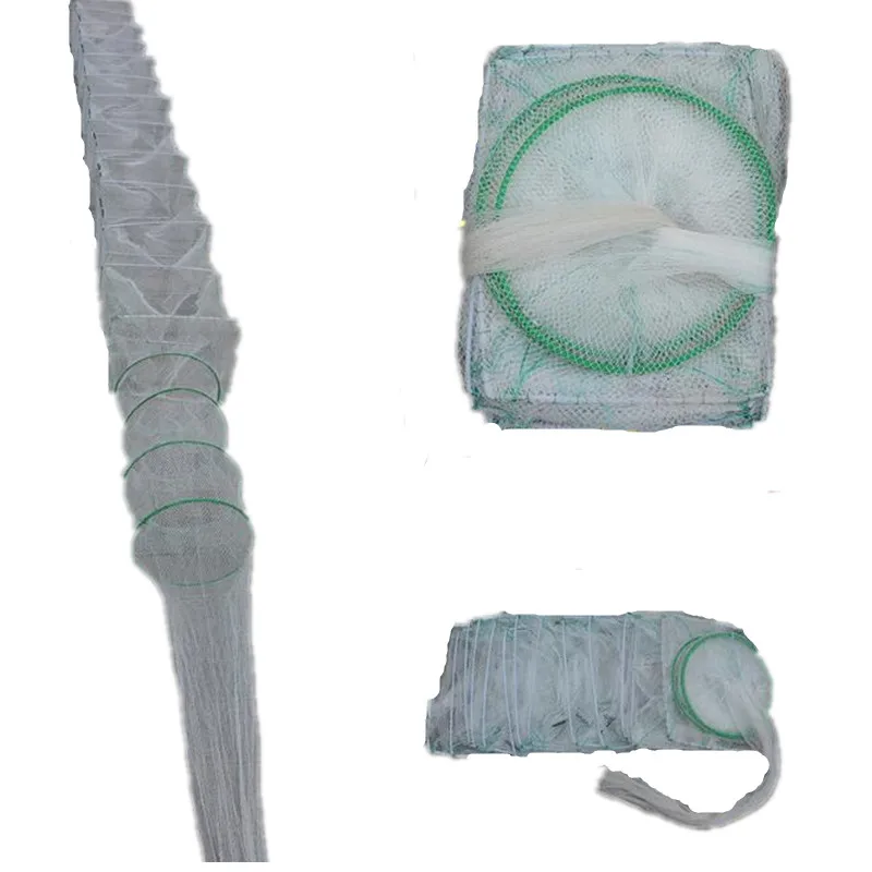 New lenght 5M 17sections 10 holes network fishing trap fishing net rede de pesca potes herramientas turtle crab cage shrimp cage