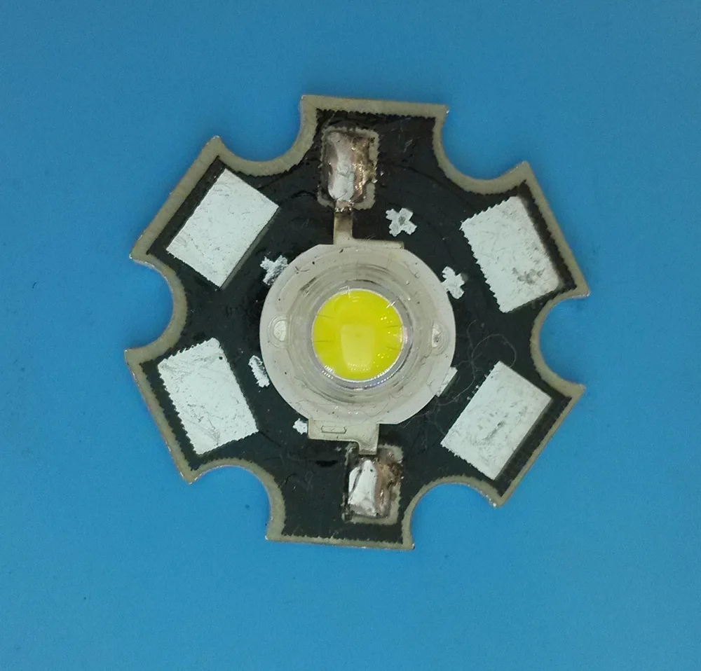 20 шт. 1 Вт высокой мощности привело чип 90-100LM белый/теплый белый Светодиодная лампа с 20 мм Star Platine радиатор