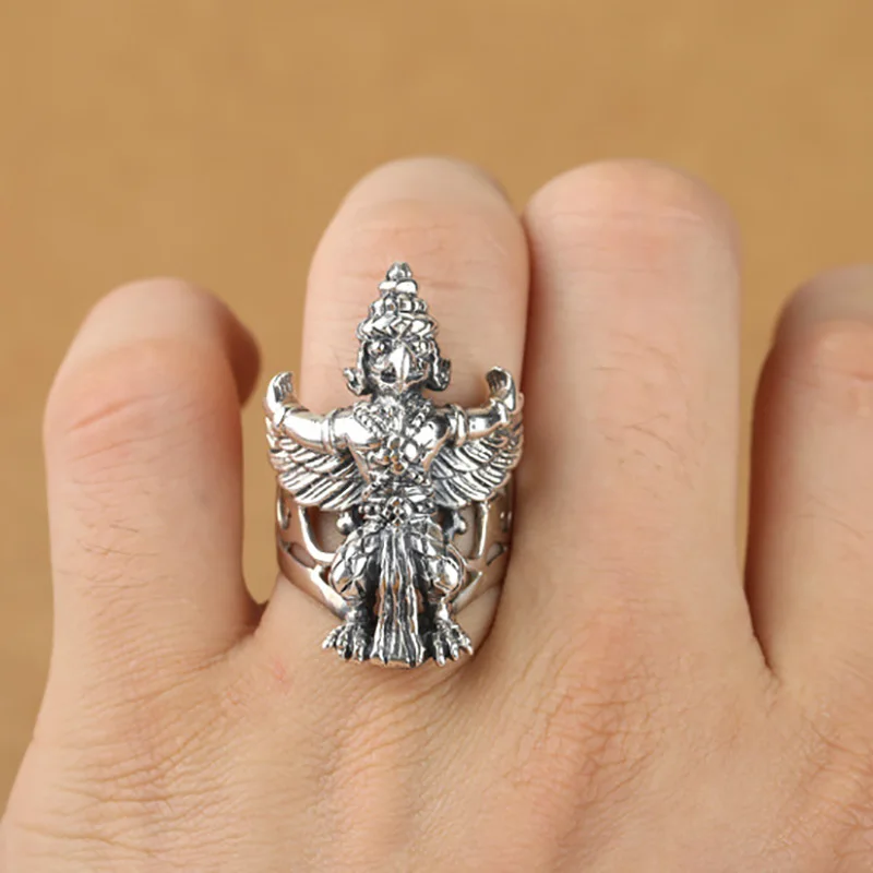 

New 925 Sterling Silver Punk hot popular emblem Rings For Man Hip pop/Rock