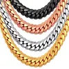 U7 hommes gros serpent gourmette chaîne collier plaqué or noir argent ton lien collier pour hommes femmes 6 /9mm 18 