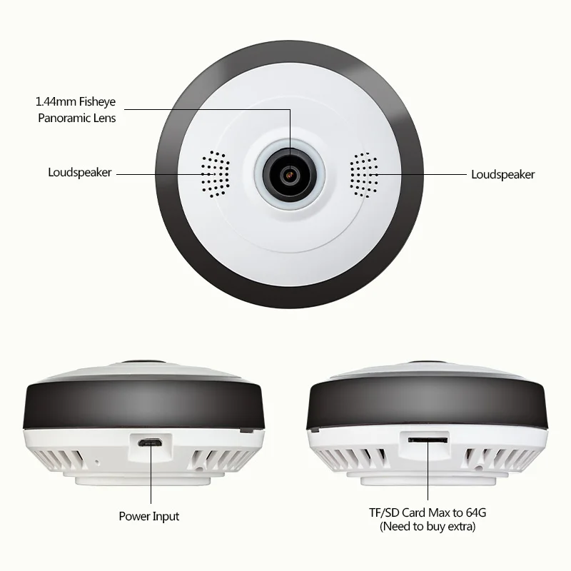HD 960P WIFI Camera 360 Degree Panoramic Camera Wireless IP Camera Night Vision 3D VR Monitor 1.3MP Fisheye Security Camera HD 960P WIFI Camera 360 Degree Panoramic Camera Wireless IP Camera Night Vision 3D VR Monitor 1.3MP Fisheye Security Camera