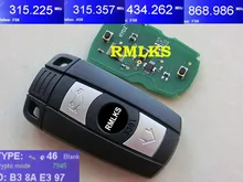 RMLKS 3 Button Remote Car Key Fit For Smart Card 315Mhz 433Mhz 868Mhz PCF7945 Chip Uncut HU92 Blade CAS1 CAS2 CAS3 System