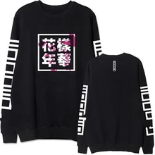 Sweatshirt Women Bangtan Boys Album Fans Clothing BTS Letter Printed Long Sleeve Black Hoodie 2017 Autumn Tracksuit Moletom BTS
