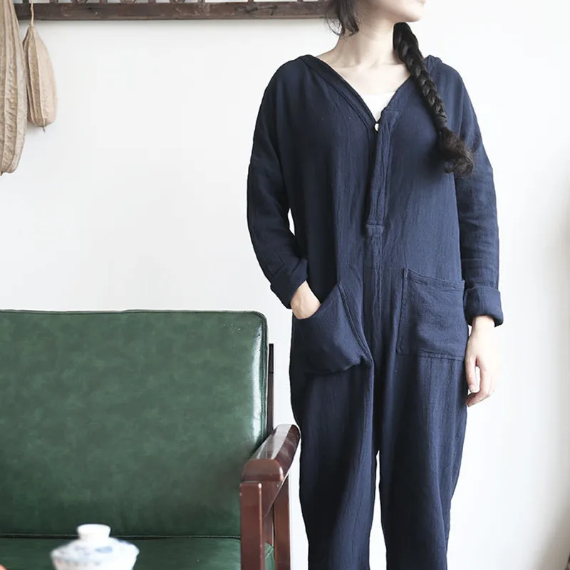 linen jumpsuit long sleeve