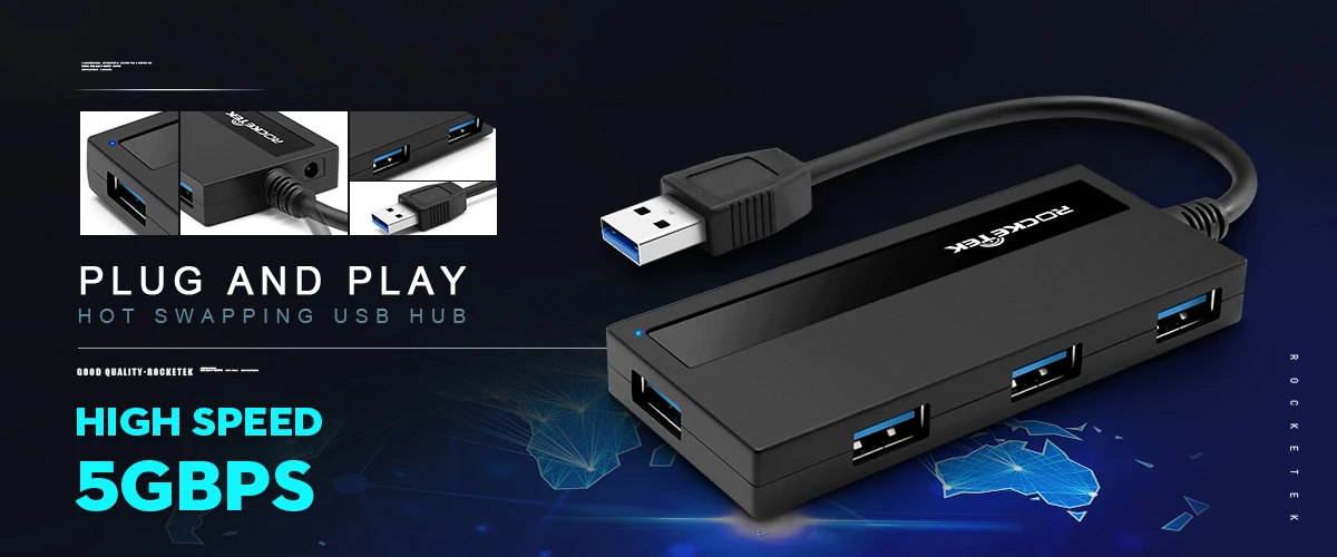 Rocketek Мульти usb 3,0 концентратор 3 порта адаптер сплиттер алюминиевый SD/TF кард-ридер для MacBook Air компьютер Ноутбук аксессуары