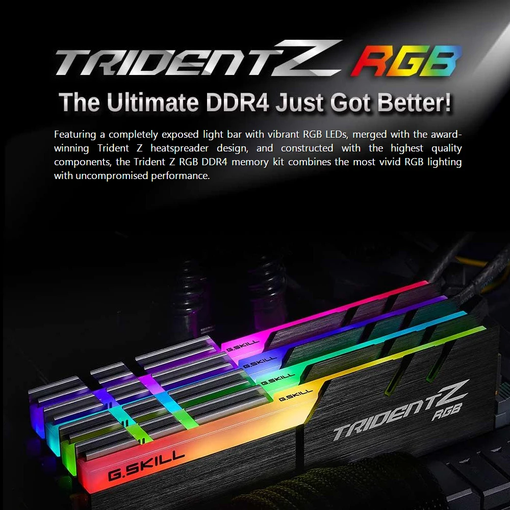 G. SKILL TridentZ RGB серия оперативной памяти DDR4 8 Гб 3000 МГц 1,35 в одноканальный комплект F4-3000C16S-8GTZR для настольного компьютера