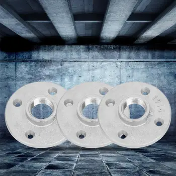 

flanges 10Pcs DN20 4 Holes Flange Base Hardware Tool 3/4'' British Screw Thread Iron Cast Flange