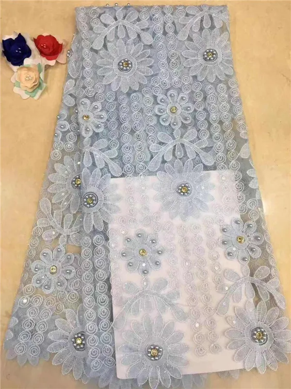

2019 WHITE Latest Swiss voile lace for wedding,African lace fabric High Quality beads stones french lace fabric for new fashion
