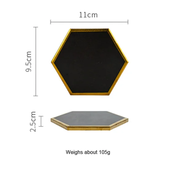 Креативный шестигранный керамический подстаканник, шикарный позолоченный подстаканник для кофейных подстаканников, Термоизолированный нескользящий держатель для горячих напитков, домашний декор - Цвет: style 3