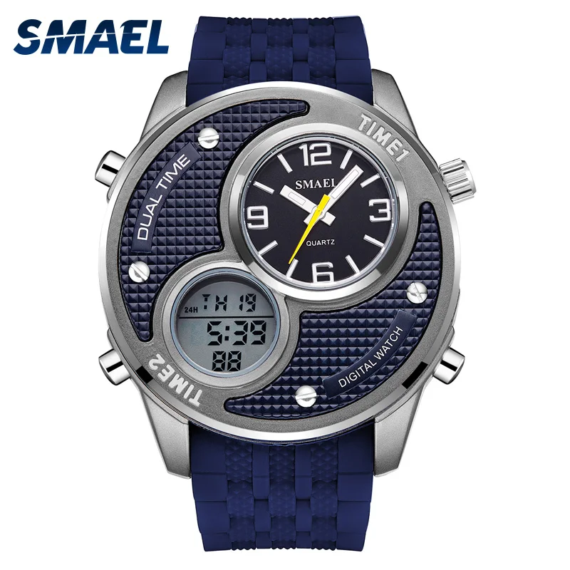 

smael Large Dial Fashion Men Watch Luxury Men Casual WristWatch Students Sport Quartz Clock Relogio Masculino erkek kol saati