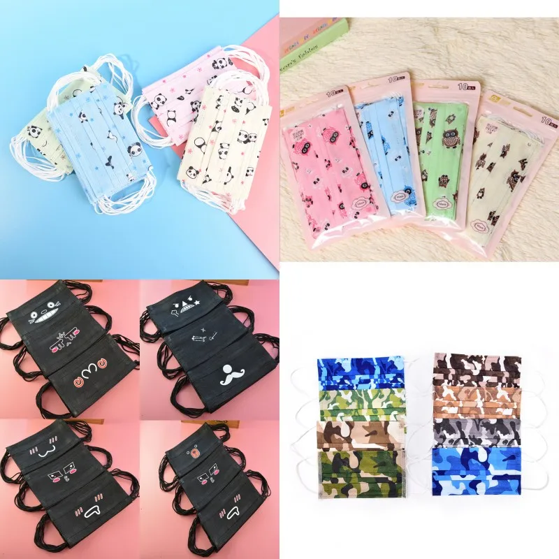 

10pcs/Pack Disposable Medical dental Earloop Anti-Dust Flu Surgical Masks Respirator Outdoor Mouth Non Woven Black Face Mask