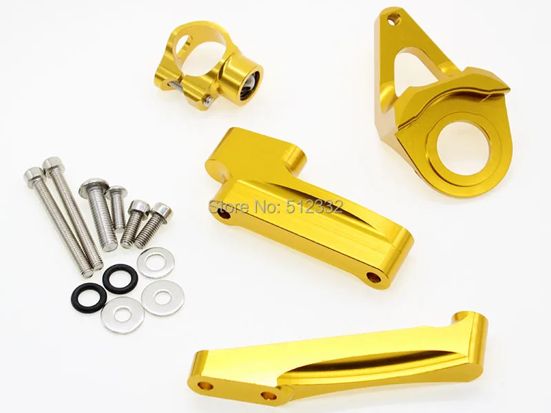 

brand new Top quality Gold CNC Adjustable Steering Damper Motorcycle Stabilizer Bracket Kit Mount Fit For SUZUKI GSXR1300 98-16