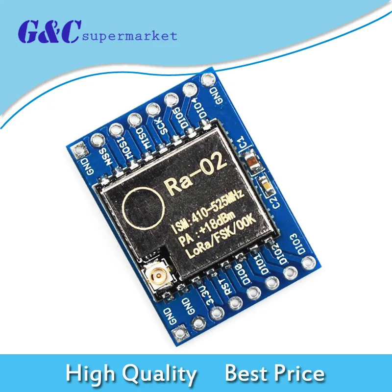 

SX1278 LoRa Module 433M 10KM Ra-02 Ai-Thinker Wireless Spread Spectrum Transmission Socket for Smart Home DIY