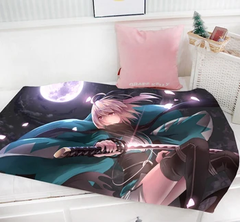 

Oct. Home Textile Gifts Fate Grand Order Anime Okita Souji 95 x 55 CM Mini Single-layer Flannel Fabric Baby Blanket New #41372
