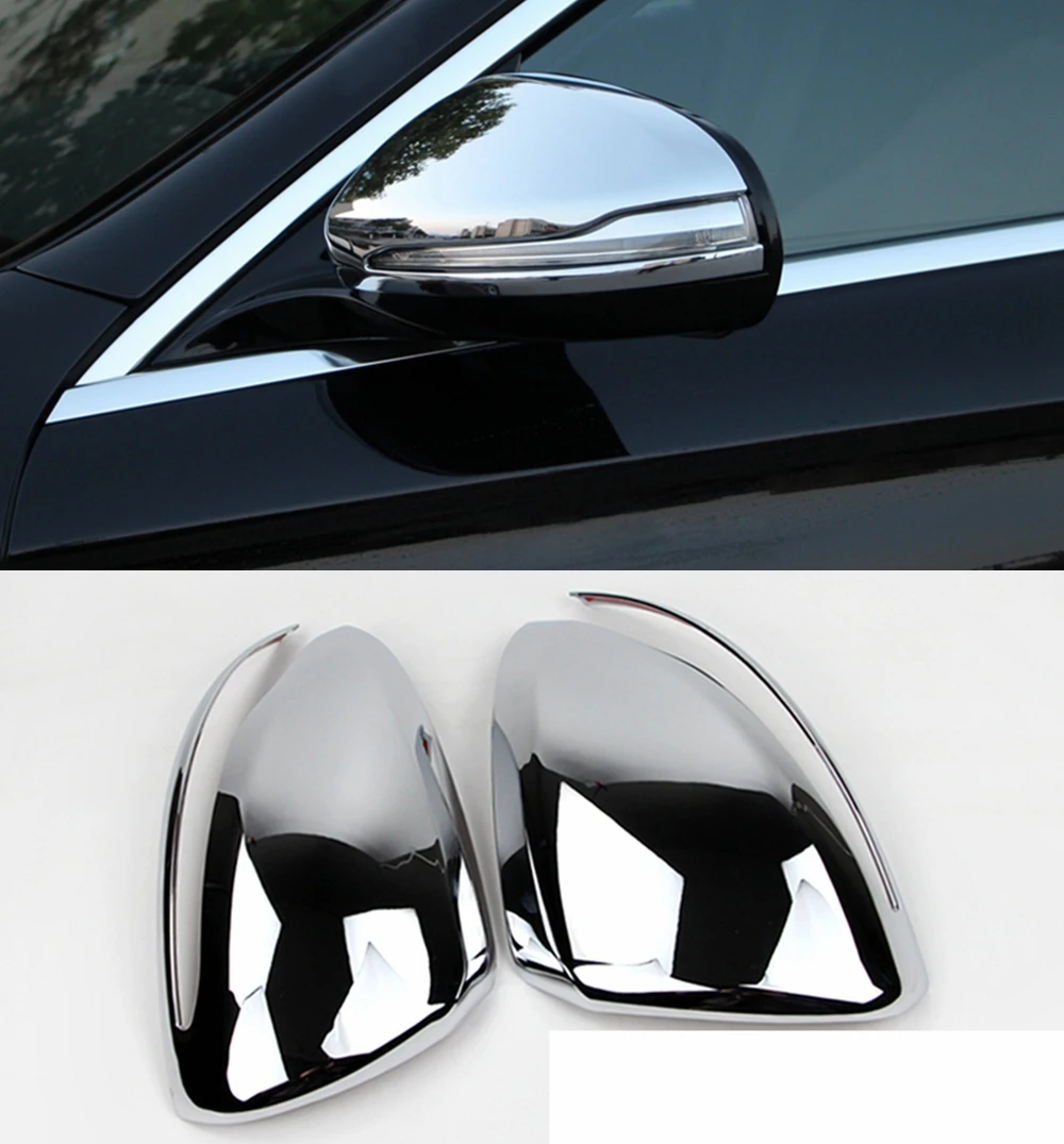 MONTFORD ABS Chrome Exterior Rear View Rearview Mirror Cover Trims 2Pcs For Mercedes E Class