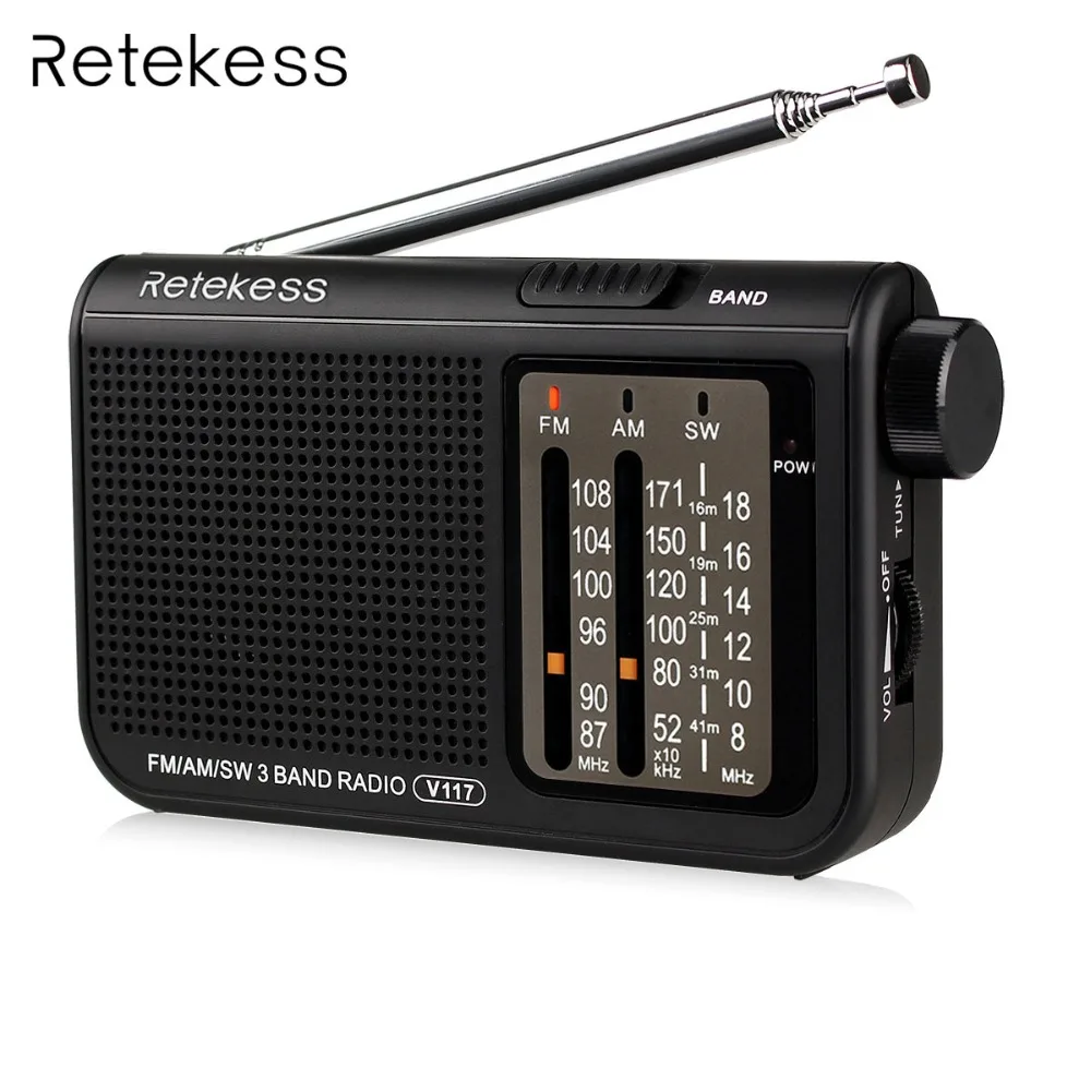 Buy Retekess V117 3 Band FM/AM/SW Portable Radio