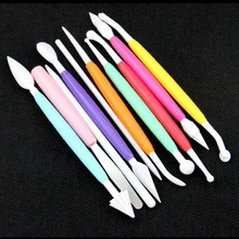 10 шт./лот красочные двухсторонняя Фондант Торт Моделирование Инструменты Наборы для ухода за кожей Sugarcraft Фондант вырезать в форме modelliing ручка для торта цветок