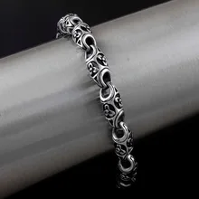 Нержавеющая сталь байкер Мужские Bling Серебряный тон тяжелый 3D браслет звено цепи ювелирные изделия