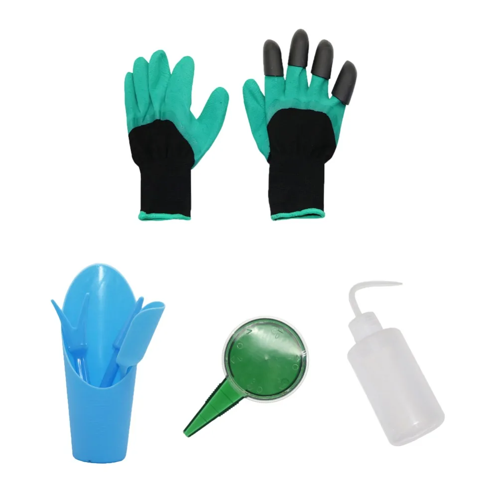 

Plastic Garden Hand Tool kit Succulent Transplanters Hand Tool Watering Diffuser Garden Gloves Mini Seeder 1 Set