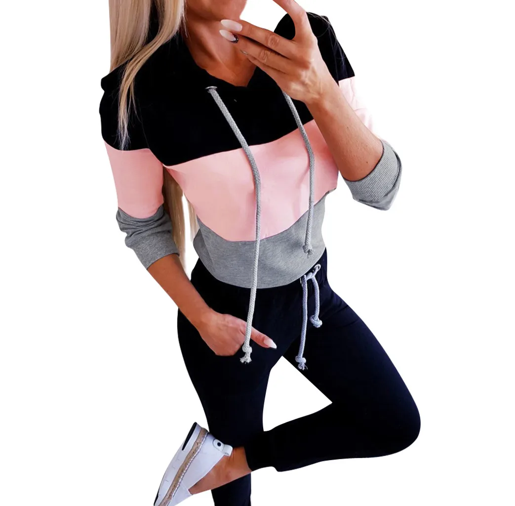 

jAYCOSIN Women's blouse 2019 fashion Autumn Striped Long Sleeve Short Sweatshirt Hoodies Tops Shirts kimono chemisier femme 9701