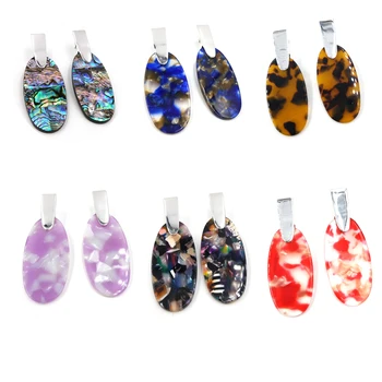 

2018 new fashion Oval Shell Looking Big Statement simple Drop earrings for women