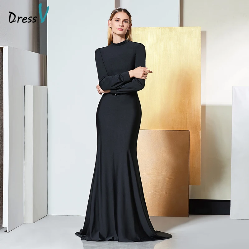 long sleeve high neck gown