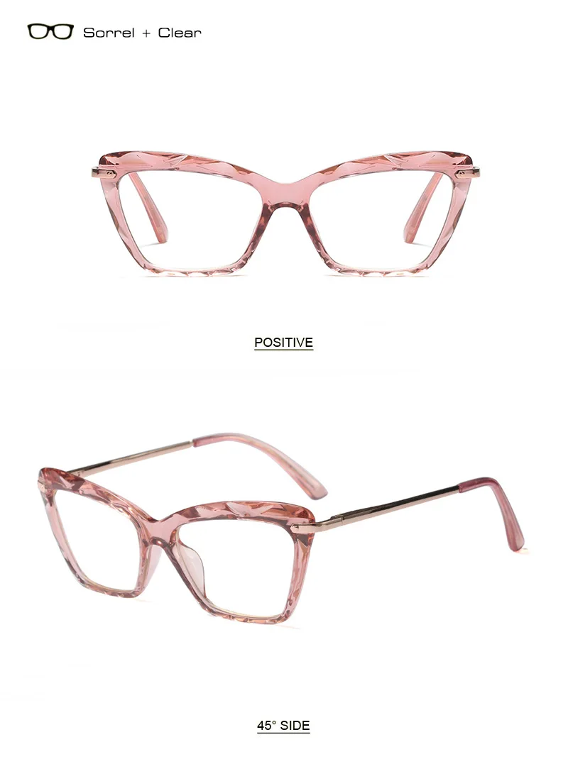 SHAUNA, весенние петли, уникальные граненые оправы для очков, женские прозрачные очки кошачий глаз, UV400