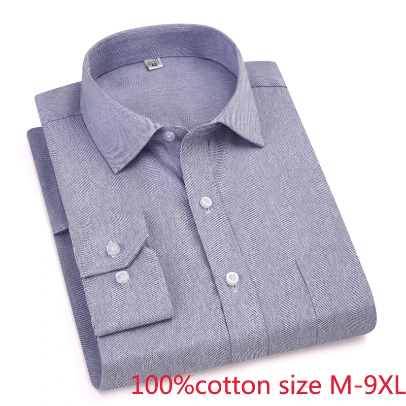 

2019 new arrival fashion male 100%Cotton Oversized formal spring autumn men's shirt long sleeve high quality plus size M-8XL 9XL