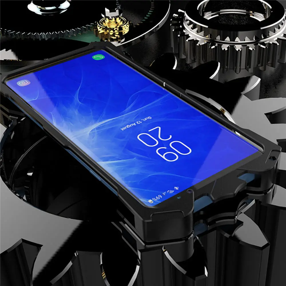 Роскошные heavy duty Защита doom Броня металлический алюминиевый чехол для телефона основа для samsung Galaxy Note 9 водонепроницаемый чехол для телефона чехол