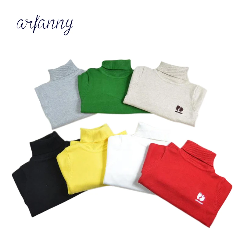 boys sweater Arfanny осень и зиму Детский свитер. Девушка игры с высоким воротником swueter