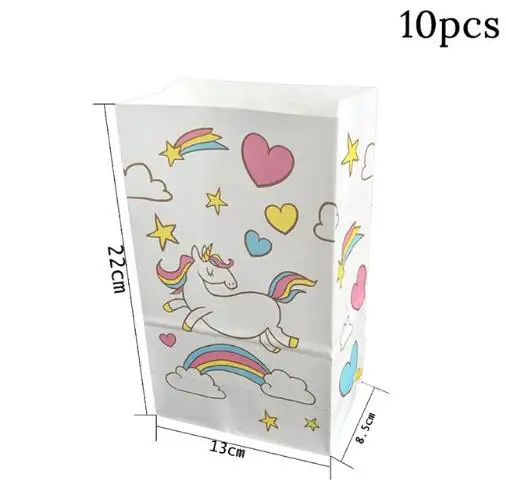 Unicorn Party Paper Bags With Handles Wedding Birthday Party Kraft Gift Bag Gender Reveal Baby Shower Party Bags Supplies