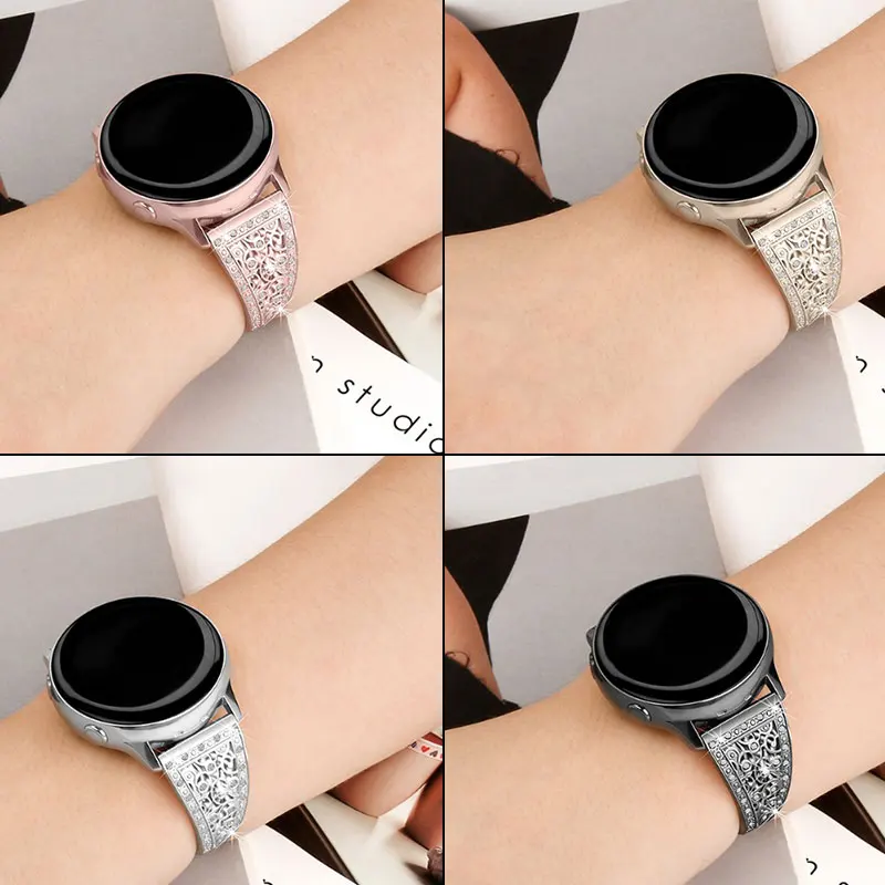UTHAI S10 для samsung Galaxy Watch 42 мм/46 мм цветок металлические алмазные ремешки для часов