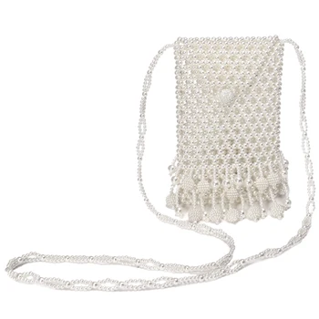

Pearl Bag Female Hand-Woven Ins Beaded Bag Dinner Diagonal Cross Bag
