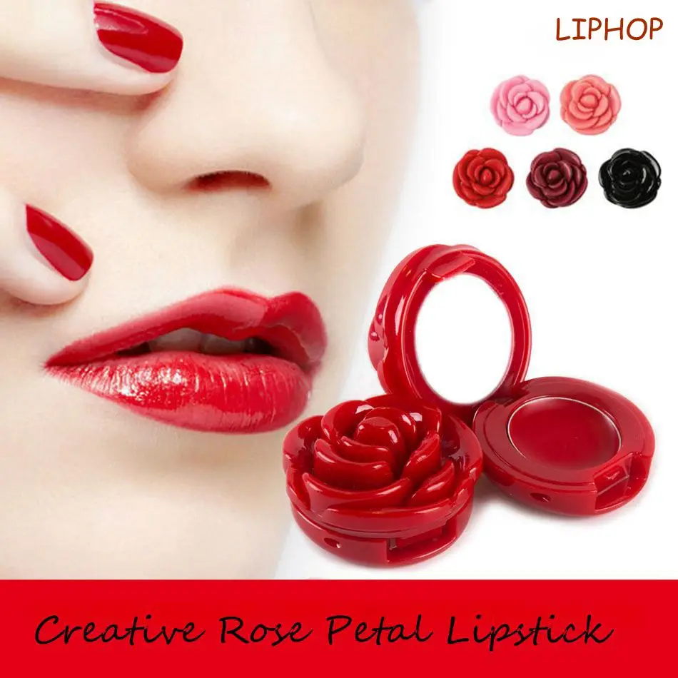 LIPHOP Rose Flower Petals Lipstick Moisturizer Smooth Lip Stick Long