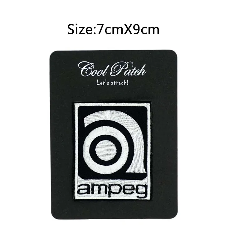 

3.5" Vintage Style Ampeg Logo Music Band Iron On Patch Heavy Metal Tshirt TRANSFER MOTIF APPLIQUE Rock Punk Badge