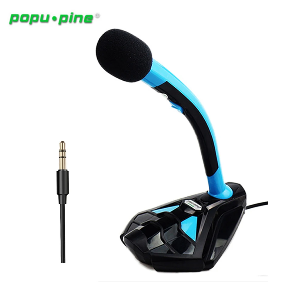 HD Portable Studio 3.5mm ON/OFF Button Wired Audio Microphone for