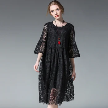 

4XLwomen black dress 2018 extra large european woman fashion brand red lace sexy brief cute vintage summer dresses female
