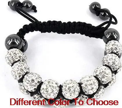 

10mm new style best two row mixed micro pave disco ball AB clay handmade crystal Bracelet Bangles lot gift wholesale