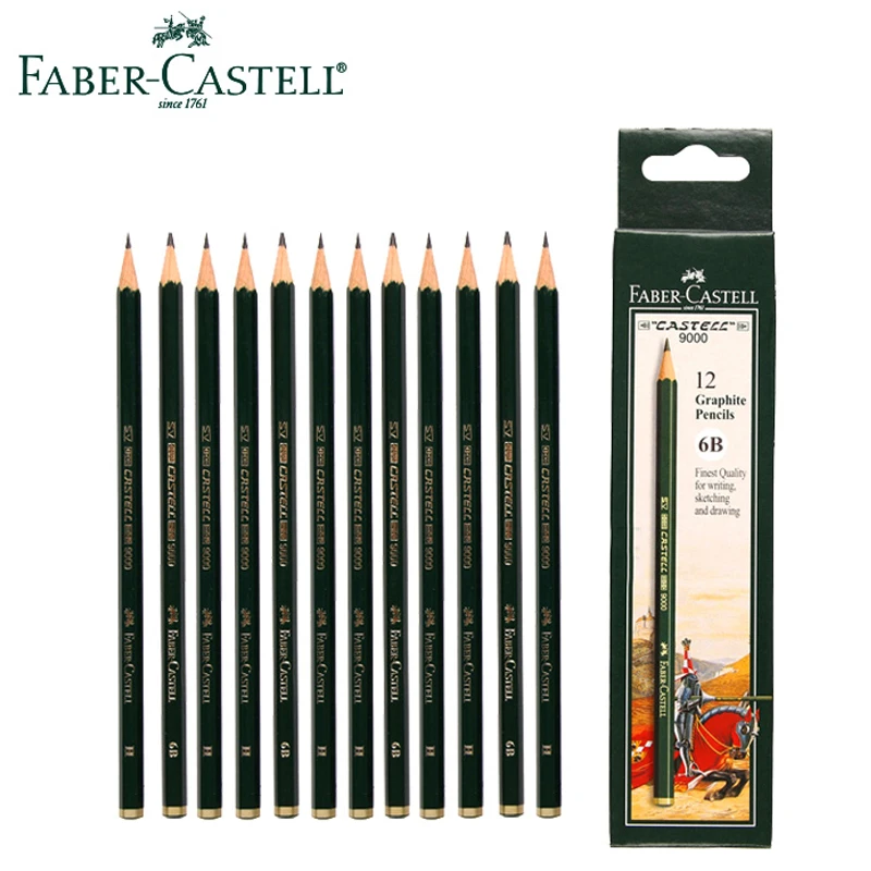 12 шт. FABER CASTELL 9000 с карандашным рисунком темно-серые живопись Эскиз карандаш H 2H 3H 4H 5H F B 2B 3B 4B 5B 6B 8B комплект школьной одежды potloden