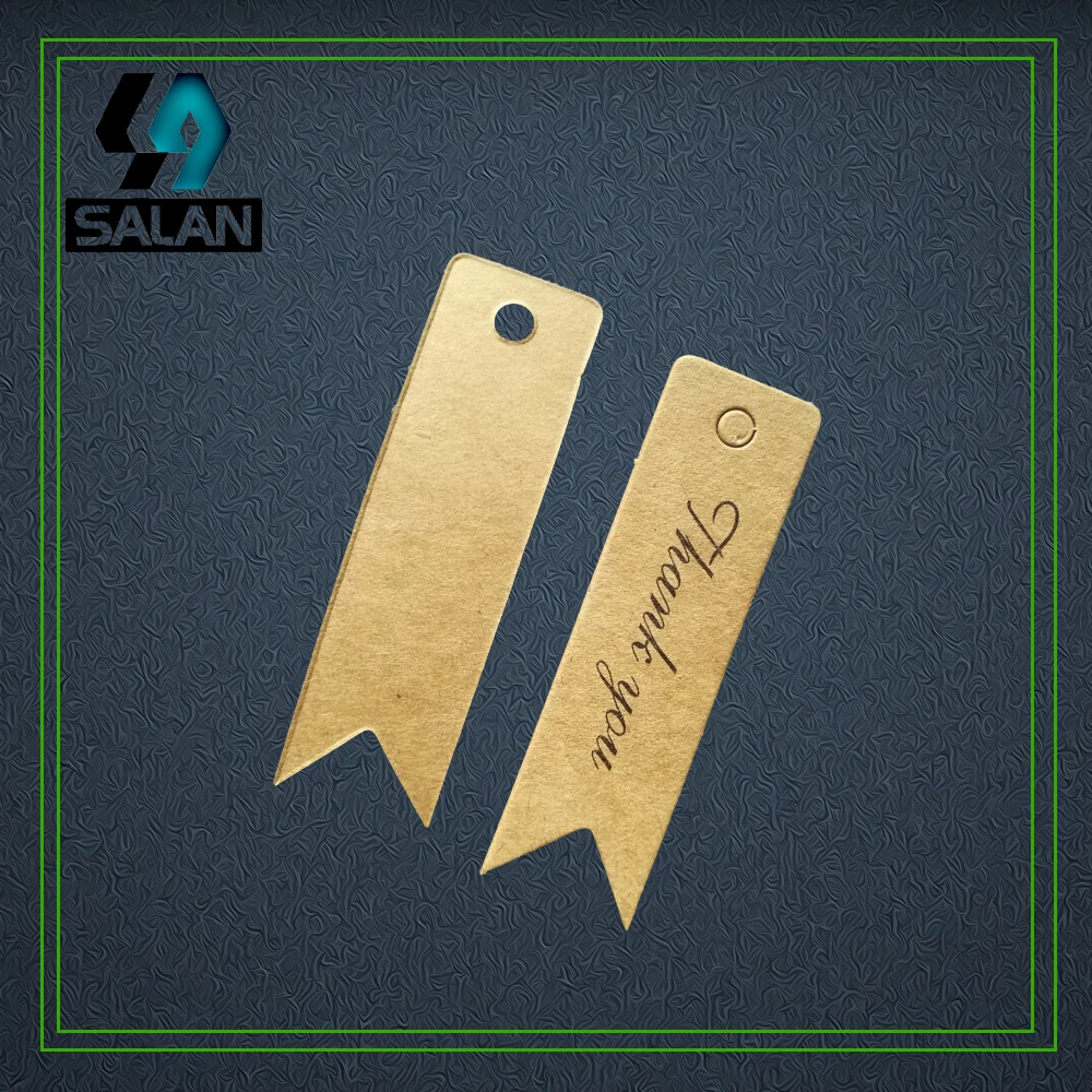 

Wholesale stock thank you brown kraft paper printed tags bookmarks for clothing paper gift tags custom hang tags cardboard label