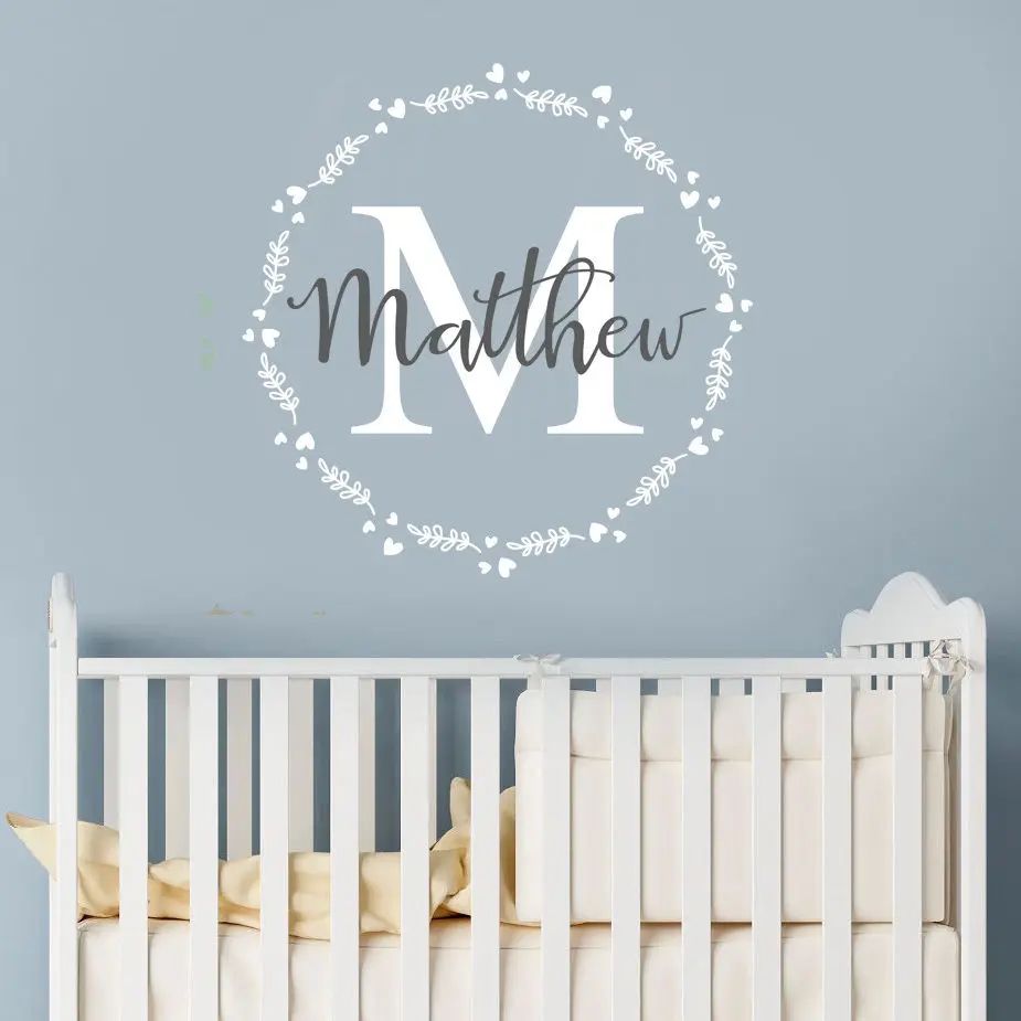 

Personalized Boy Name Nursery Children Bedroom Wall Sticker Vinyl Decal Kids Children Room Custom Name Vinyl Wall Decal AY401
