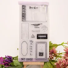 Vintage Airplane Post Card Music Transparent Clear Silicone Stamp for Seal DIY Scrapbooking Photo Album Clear Stamp Sheets vintage hanger design transparent clear silicone stamp seal for diy scrapbooking photo album paper card rz 086