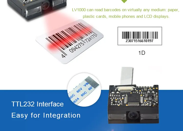 LV1000 1D стационарными сканер штрих-кода