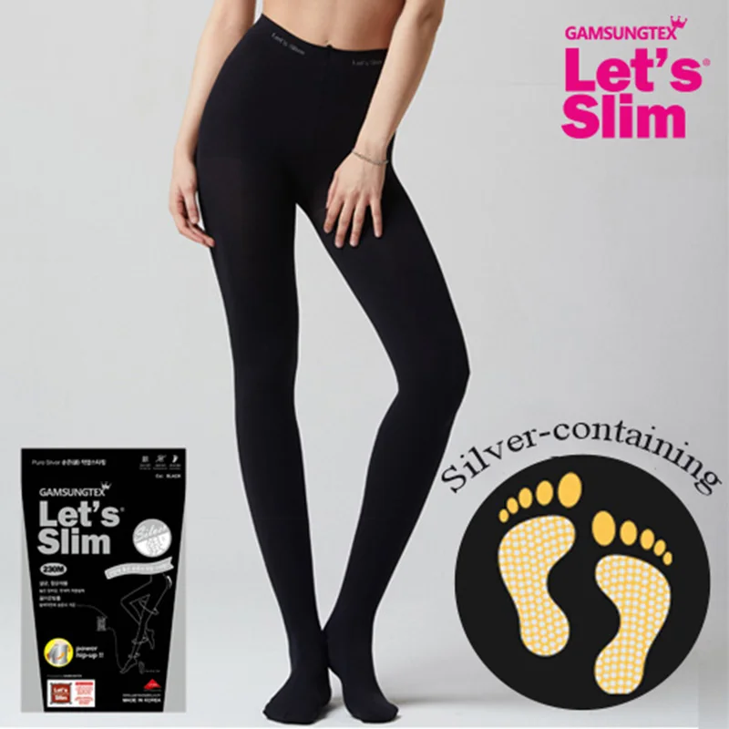 Lets slim м 230 M Silver-contain pressure skinny чулки черные колготки женские черные колготки анти-крюк сексуальные колготки с вырезами