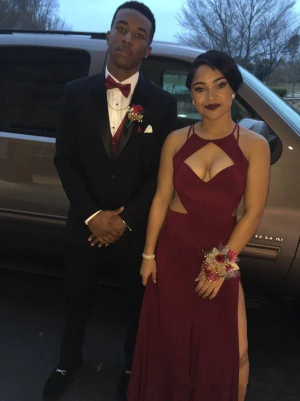 2017 Sexy Couple Fashion Burgundy Mermaid Prom Dresses Keyhole Neck Backless Split Evening Gown Cutaway Side Long Black Girl Mermaid Prom Mermaid Prom Dressburgundy Mermaid Prom Dresses Aliexpress