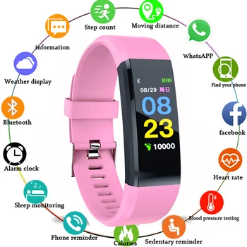 

Smart Bracelet Heart Rate Monitor Blood Pressure Monitor Fitness Watches Step Counter Message Push