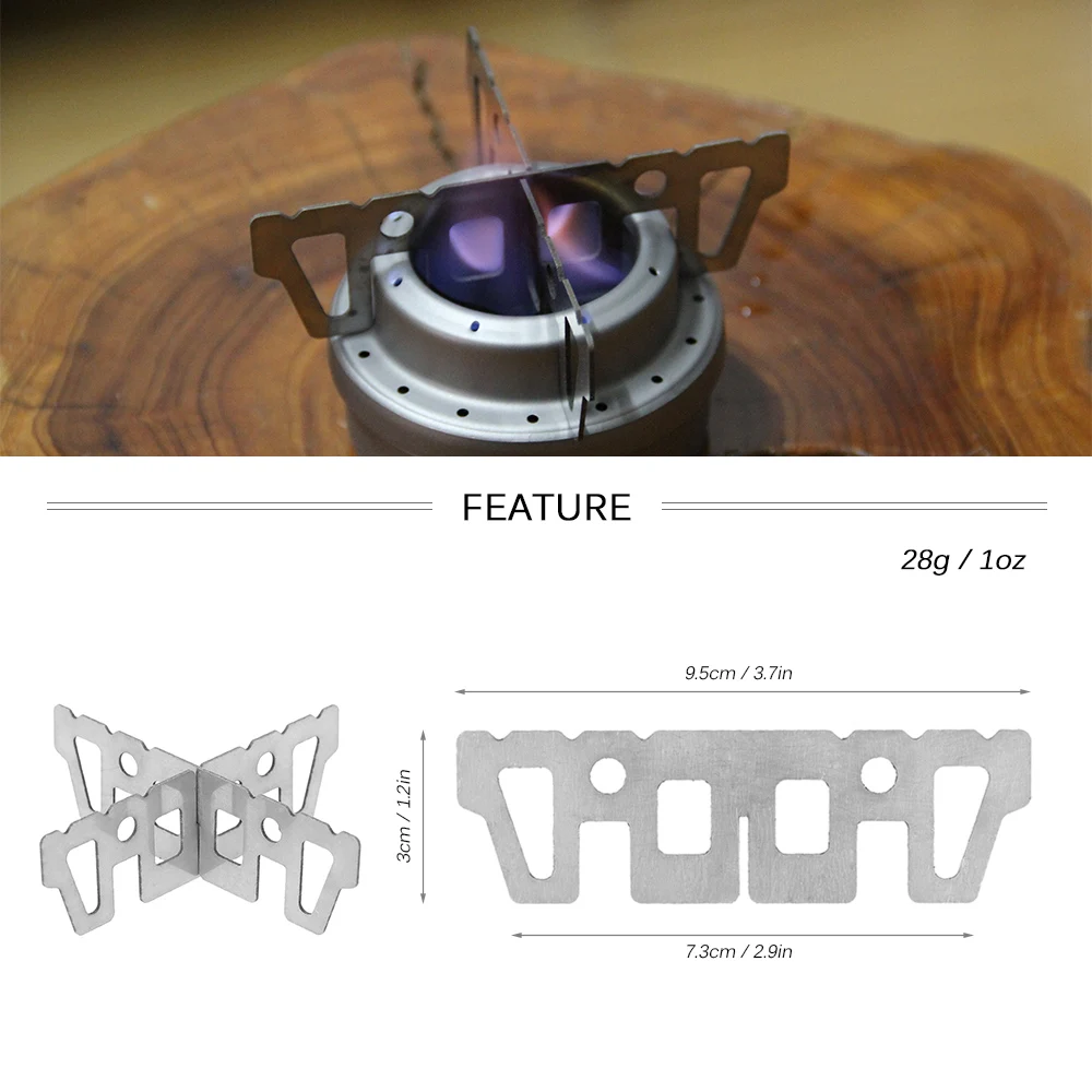 Уличный стеллаж для спиртовой печи, походная гриль-плита, крестовая подставка из нержавеющей стали, стеллажи для печки, мини Сверхлегкая стойка для печи
