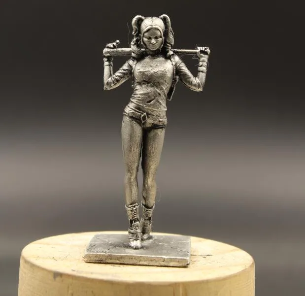 Индивидуальные любимые супер плохой девушка Харли Квинн клоун женский 1/32 оловянный металлический Солдат модель злодей Халле миниатюрные фигурки